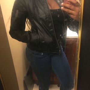 Leather biker jacket